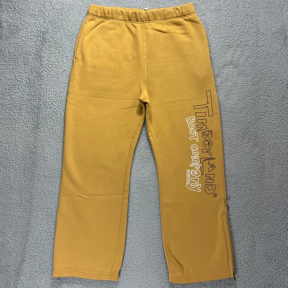Timberland Other - Timberland Sweatpants Men's L Mustard Yellow Boot Company Graphic Logo Ankle Zip